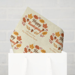 Süße Happy-Thanksgiving-Blattkranz individuell ang Seidenpapier