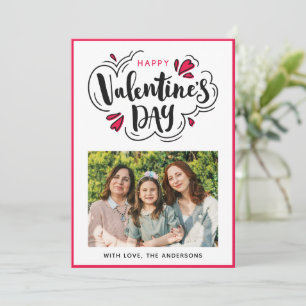 Süße Happy Valentinstag Schrift Foto Feiertagskarte