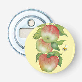 Süße Harmonie: Aquarelläpfel und eine Biene Flaschenöffner