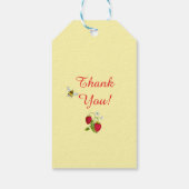 Süße Harmonie: Aquarelläpfel und eine Biene Geschenkanhänger (Rückseite)