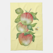 Süße Harmonie: Aquarelläpfel und eine Biene Geschirrtuch (Vertikal)