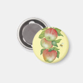 Süße Harmonie: Aquarelläpfel und eine Biene Magnet (Vorderseite/Rückseite)