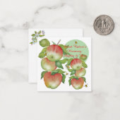 Süße Harmonie: Aquarelläpfel und eine Biene Mitteilungskarte (Vorderseite/Rückseite Beispiel)