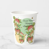 Süße Harmonie: Aquarelläpfel und eine Biene Pappbecher (Vorderseite)