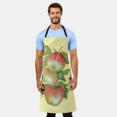 Süße Harmonie: Aquarelläpfel und eine Biene Schürze (Getragen)