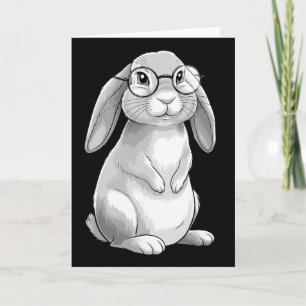 Süße Häschen-Geek-Nerd-Hase-Hipster-Frauen-Mädchen Karte