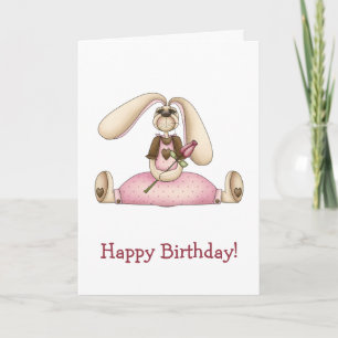 Süße Häschen · Häschen u. Rose Karte