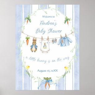 Süße Häschen-Jungen-Kleidungslinie Baby-Shower-Wil Poster