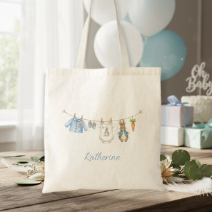 Süße Häschen-Jungen-Wäscheleine Baby Shower Tragetasche