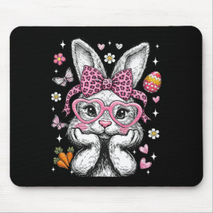 Süße Häschen Kaninchen Gesicht Leopard Kokette Sch Mousepad
