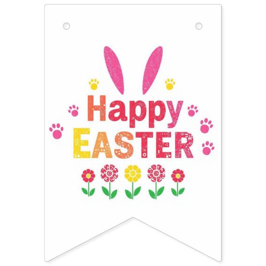 süße Häschen malen Ostereier Geschenkpapier  Wimpelkette (Zweite Fahne)