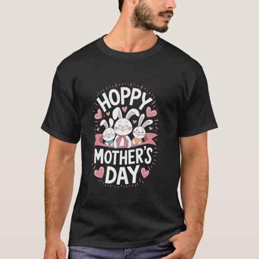 Süße Häschen-Mama Frohen Muttertag T-Shirt (Vorderseite)