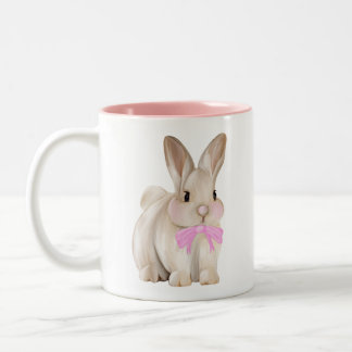 Süße Häschen-Rosa-Tasse Zweifarbige Tasse