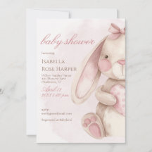 Süße Häschen-Wasserfarbe Rosa Baby Shower