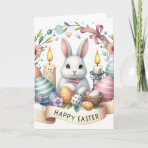 Süße Hase Kerze Illustration Ostern Feiertagskarte