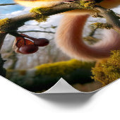 Süße Haselmaus in einem Waldbaum Poster (Ecke)