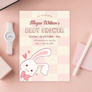 Süße Hasen-Baby-Party Einladung
