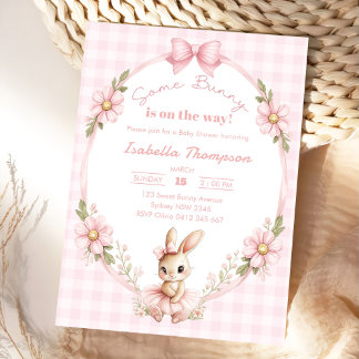 Süße Hasen-Baby-Party Einladung