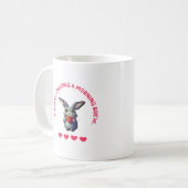 Süße Hasen genießen eine morgendliche Tasse Kaffee (Vorderseite Links)