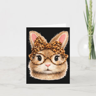 Süße Hasen-Gesichtsbrille Bandana Leopard Kaninche Karte