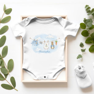 Süße Hasen-Jungen-Kleiderleine Baby Strampler