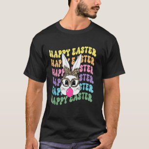 Süße Hasen Kaninchen Gesicht Leopard Brill Mädchen T-Shirt