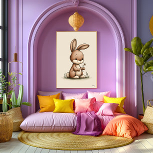 Süße Hasen-Kinderzimmer-Wandkunst Skandinavisch Ne Poster