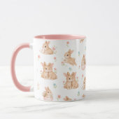 Süße Hasen und Blumen Muster Tasse (Links)