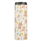Süße Hasen und Blumen Muster Thermosbecher (Rückseite)