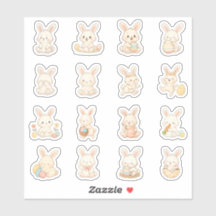 Süße Hasen-Vinyl-Aufkleber | Kawaii-Kaninchen