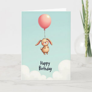 Süße Hasenballon-Grußkarte Karte