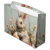Süße Haseneier Blumen Ostern Große Geschenktüte (Rückseite Schrägansicht)