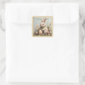 Süße Haseneier Blumen Ostern  Quadratischer Aufkleber (Tasche)