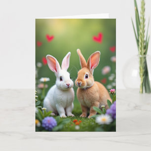 Süße Hasenfreunde Frühling Karte