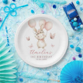 Süße Hasenmädchen-Geburtstagsfeier-Papierplatten Pappteller (Party)
