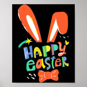 Süße Hasenohren Frohe Ostern Krawatte Stirnband Os Poster