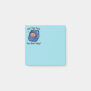 Süße „Hast du heute dein Gehirn eingepackt?“ Gehir Post-it Klebezettel