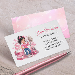 Süße Hausreinigungsdienst-Maid Sparkle Visitenkarte