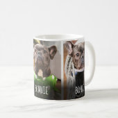 Süße Haustier 3 Foto-Collage Moderner Name Kaffeetasse (VorderseiteRechts)