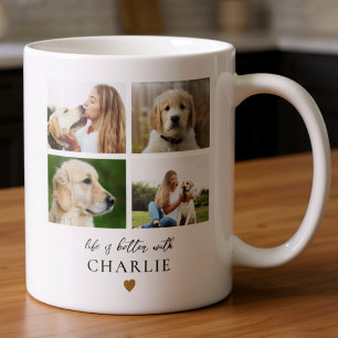 Süße Haustier-Hund-Zitat 4 Foto Moderne Collage Ka Kaffeetasse