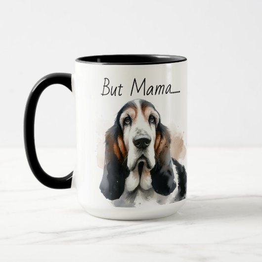 Süße Haustier-Mama Basset Hound Personalisierbarer Tasse (Links)