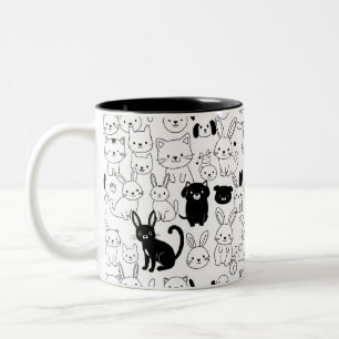 Süße Haustier-Muster-Tasse Zweifarbige Tasse