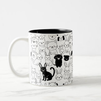 Süße Haustier-Muster-Tasse Zweifarbige Tasse
