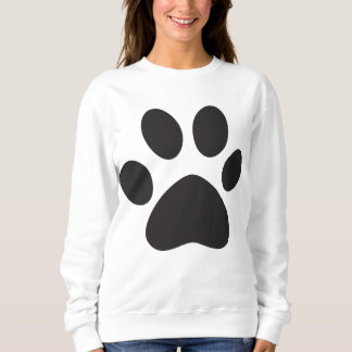 Süße Haustier-Pfoten-Schwarz-Drucke Damen Basic Sw Sweatshirt