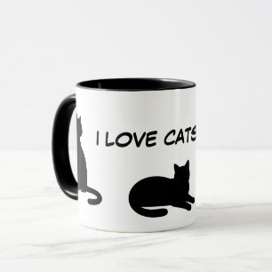 Süße Haustier-Silhouetten-Design - Katzen 1 Tasse