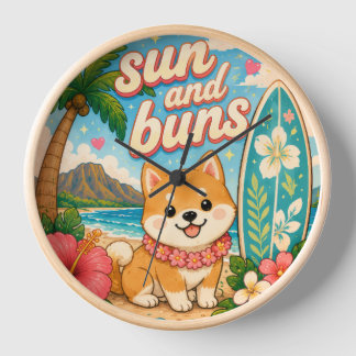 Süße Hawaii kawaii Kreis Kissen Uhr