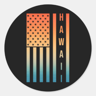 Süße hawaiianische Kunst für Männer Frauen Surfen  Runder Aufkleber