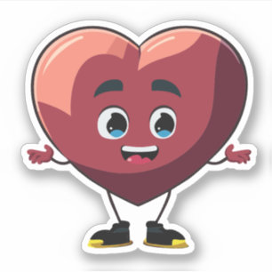 Süße Heart Kids Cartoonfigur Aufkleber