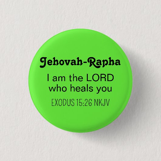 Süße heilende Bibelvers Limegrün Christlich Button (Vorderseite)