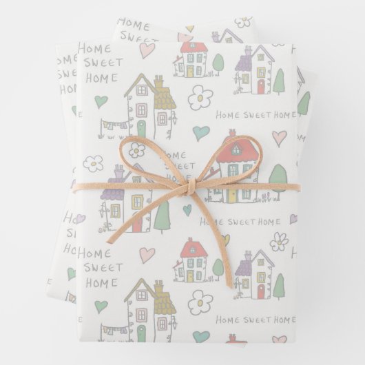 Süße Heimat-Wrap-Papier Geschenkpapier Set (Beispiel)